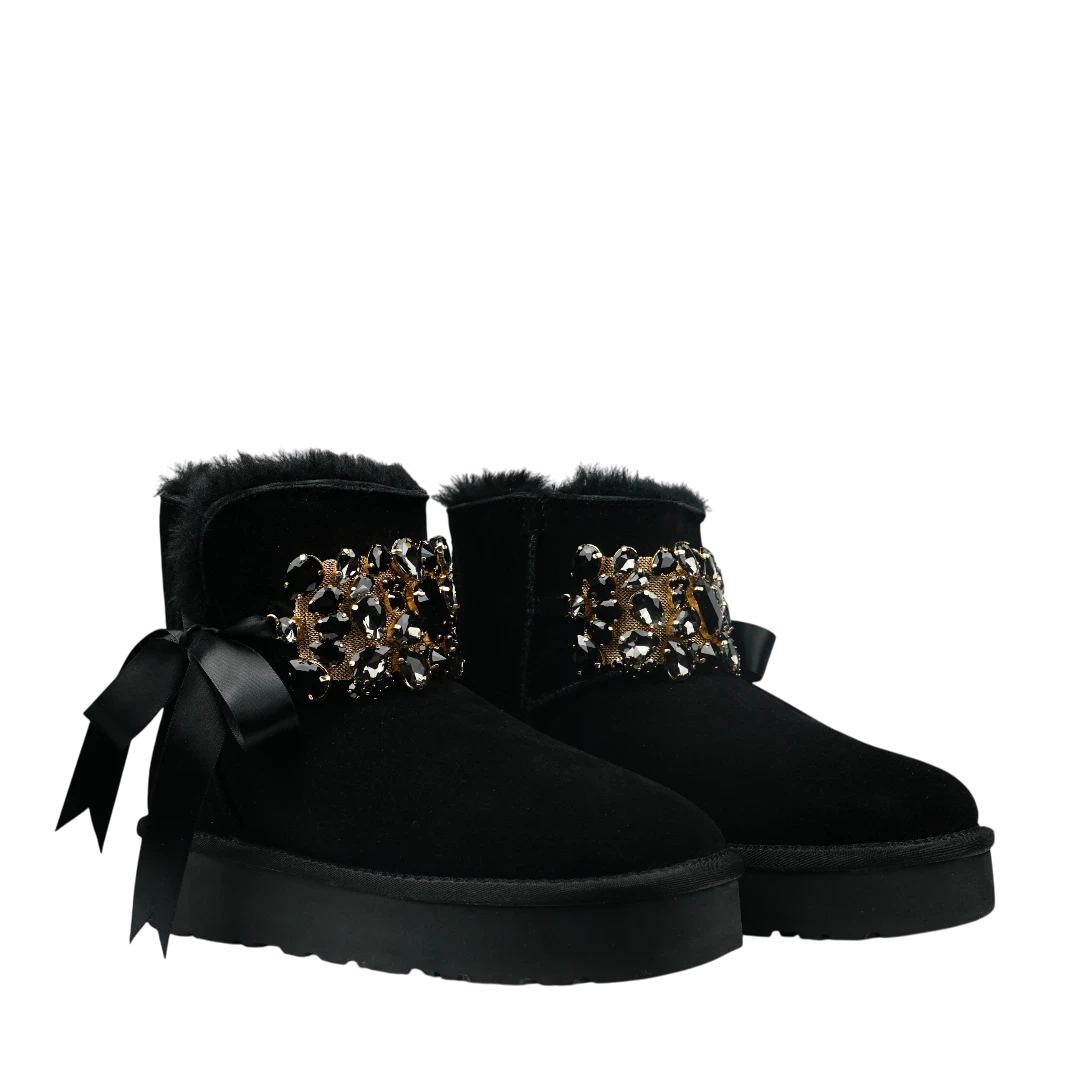 Stivaletto Donna Zoe con Fascia in Strass Nero