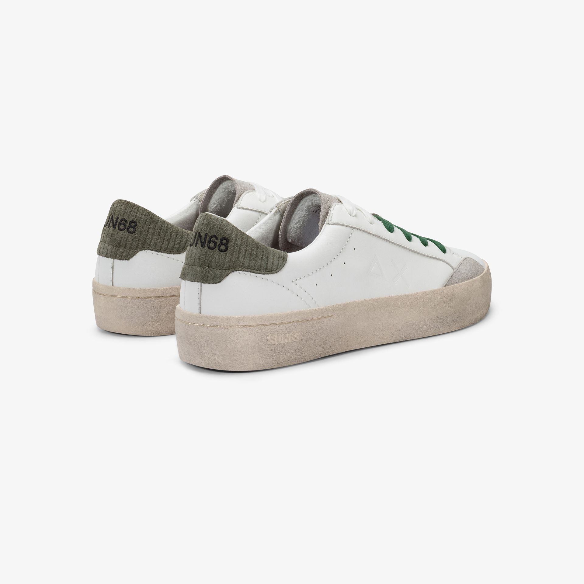 Sneaker UOMO SUN68 Street Leather in Pelle Militare Scuro - immagine 2
