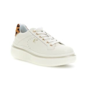 Sneakers Donna CafèNoir in Pelle con Dettaglio Cavallino Maculato