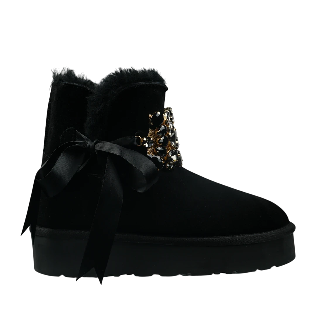 Stivaletto Donna Zoe con Fascia in Strass Nero - immagine 2