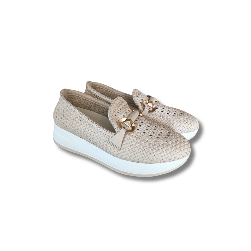 SLIP ON MELLUSO INTRECCIO BEIGE