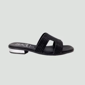 CIABATTINA "OH MY SANDALS" NERA CON STRASS