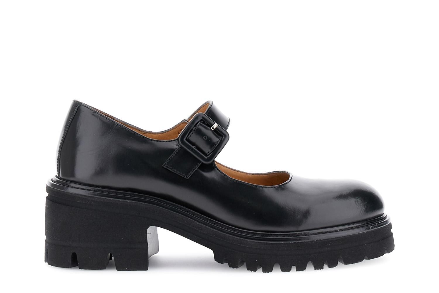 MOCASSINO CAFèNOIR DONNA IN PELLE NERO SPAZZOLATO/CINTURINO - immagine 5