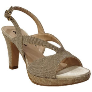 SANDALO MELLUSO GLITTER PLATINO TACCO 8