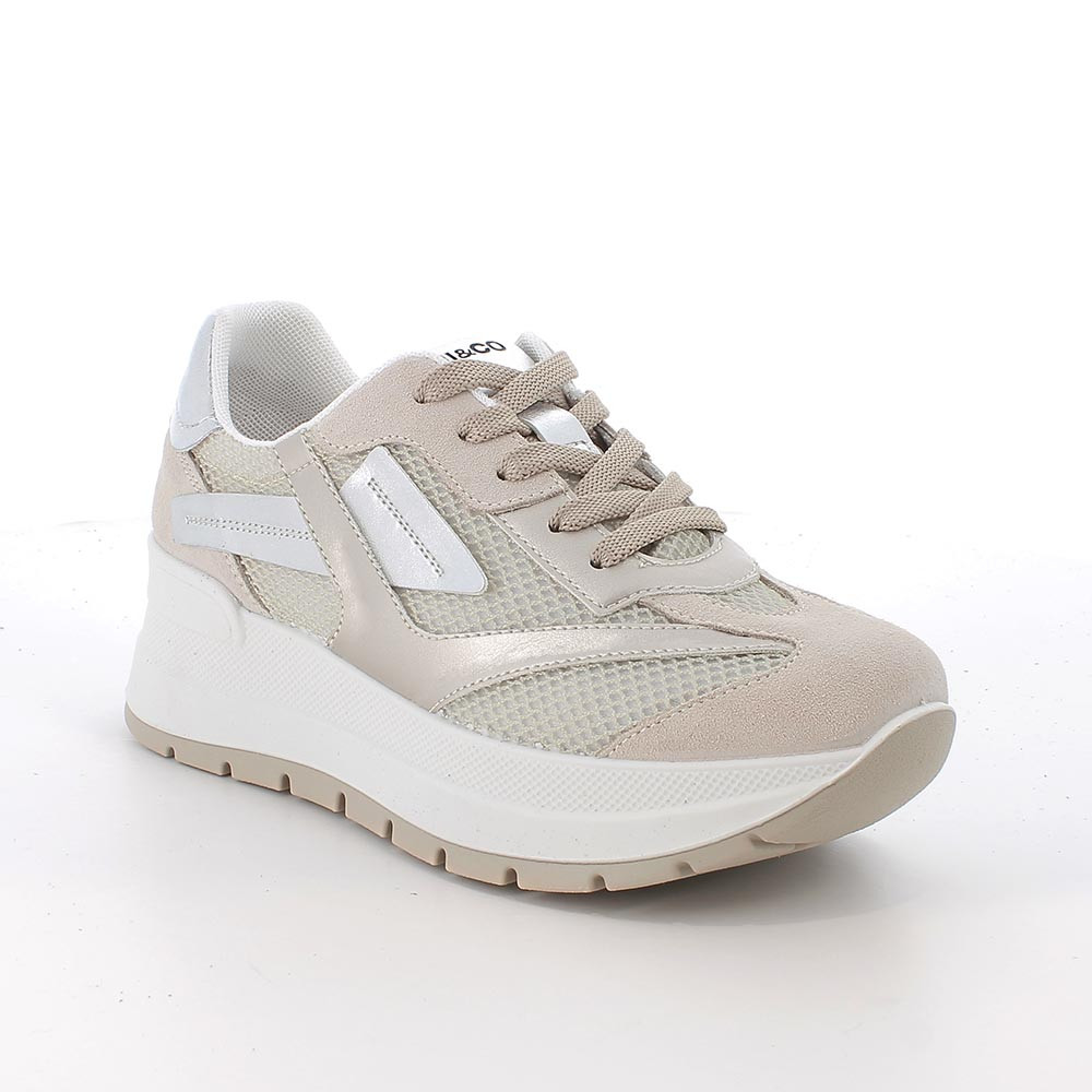 SNEAKERS DONNA IGI&CO ALLACCIATA CON ZEPPA BEIGE/ARGENTO