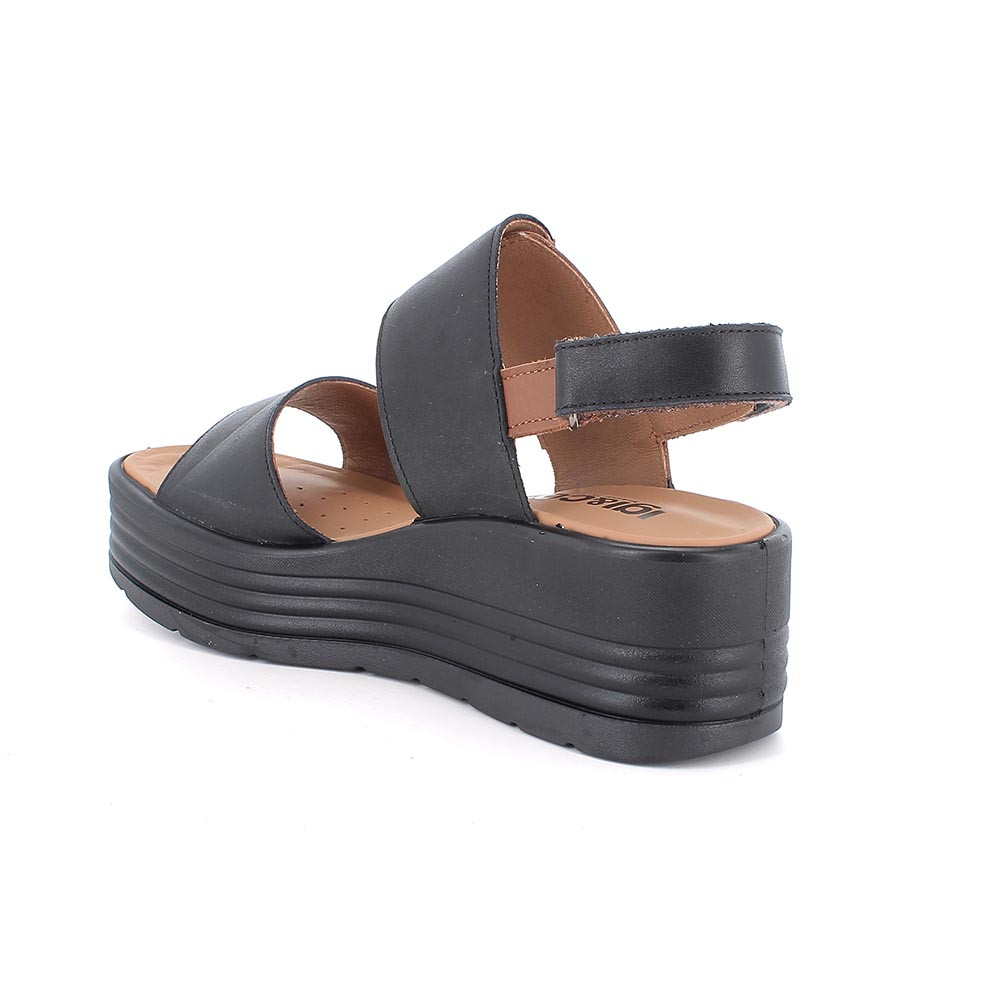 SANDALI SU ZEPPA IGI&CO NERO/CUOIO - immagine 2
