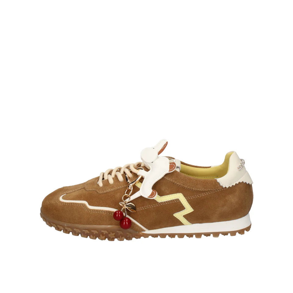 SNEAKERS DONNA GIO+ CUOIO CON ACCESSORI BROWN