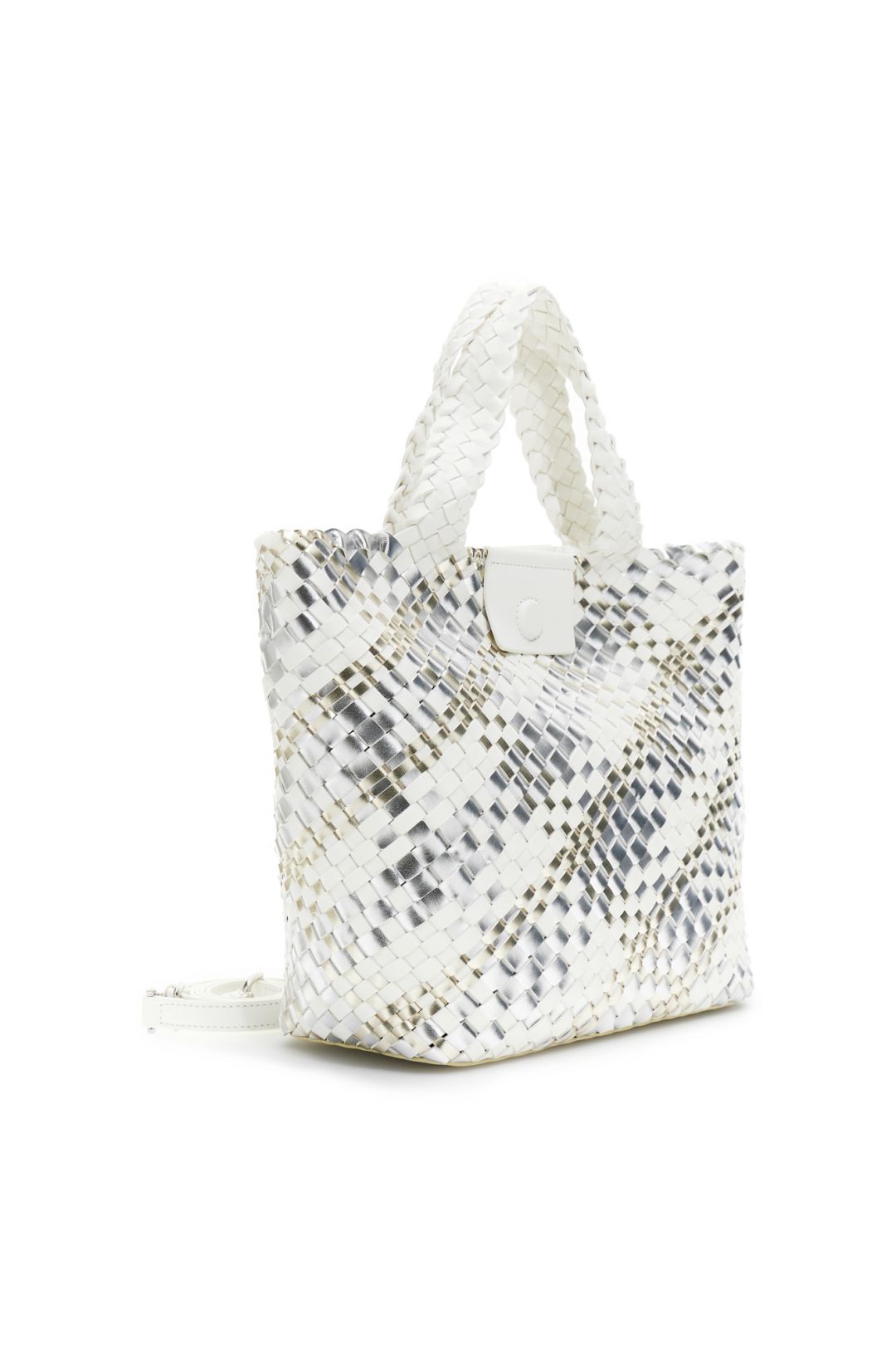 BORSA DONNA CAFE'NOIR REVERSIBILE ARGENTO/BIANCO - immagine 3