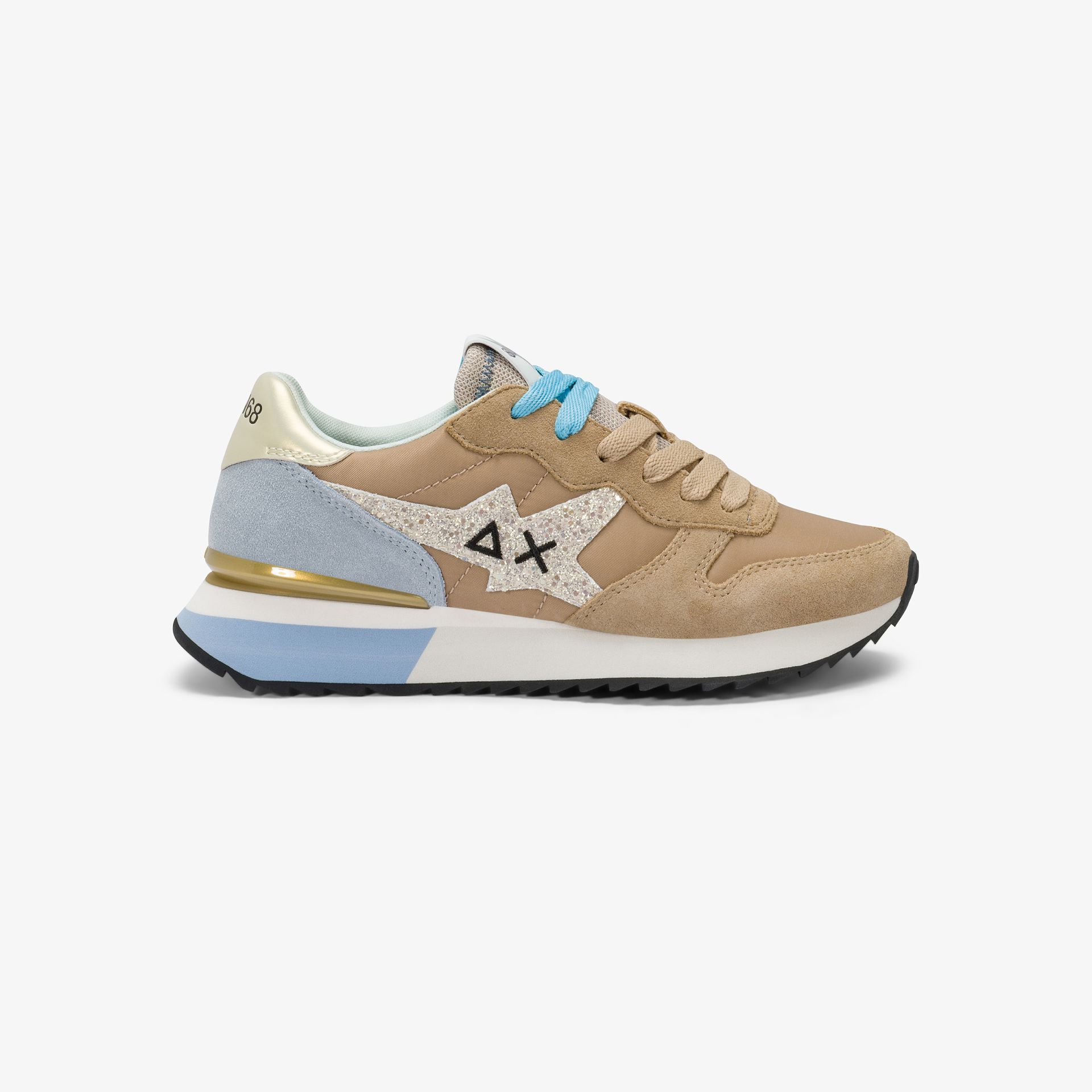 SNEAKERS DONNA STARGIRL GLITTER SUN68 BEIGE