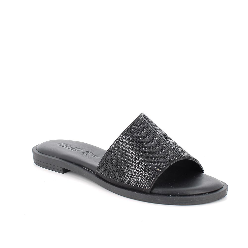 CIABATTINA DONNA IGI&CO NERA CON STRASS 1183300