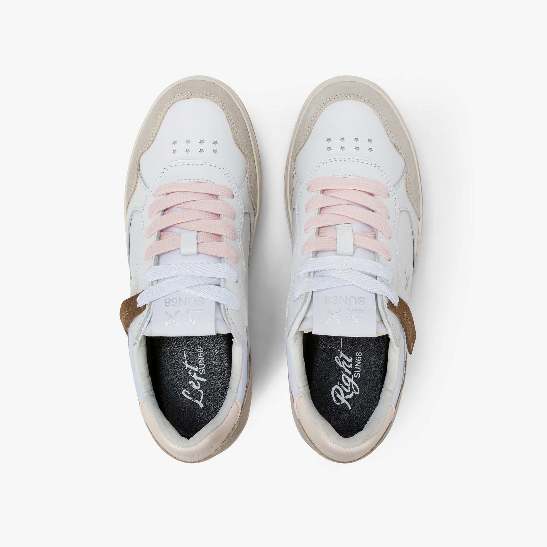 SNEAKERS DONNA SUN68 BIANCA IN PELLE/LACCI ROSA - immagine 4