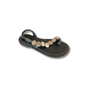 INFRADITO NERO CON ACCESSORI ORO "OH MY SANDALS"