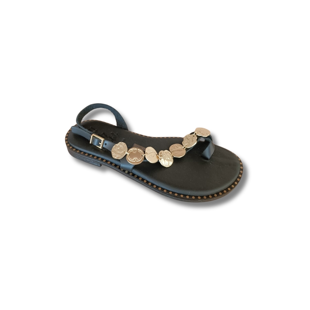 INFRADITO NERO CON ACCESSORI ORO "OH MY SANDALS"