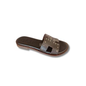 CIABATTINA MARRONE CON BORCHIETTE "OH MY SANDALS"