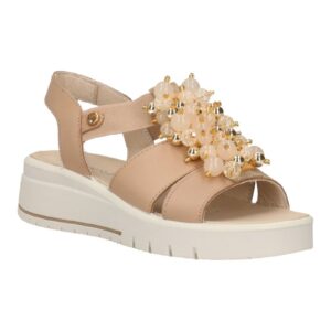 SANDALO DONNA BEIGE CON PIETRE ENVAL SOFT