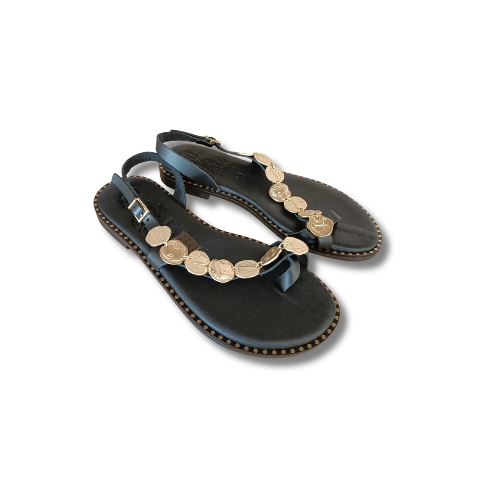 INFRADITO NERO CON ACCESSORI ORO "OH MY SANDALS" - immagine 3