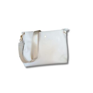 BORSA IN PELLE AVORIO CON TRACOLLA  IN NYLON  IGI&CO