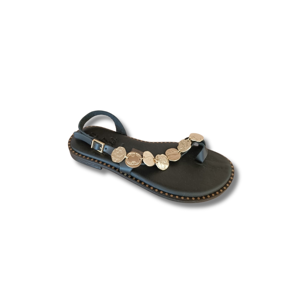 INFRADITO NERO CON ACCESSORI ORO "OH MY SANDALS" - immagine 4