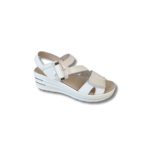 SANDALO MELLUSO BIANCO CON VELCRO E PLANTARE ESTRAIBILE