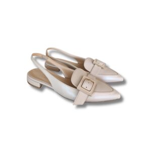 BALLERINA NACREE A PUNTA NUDE CON FIBBIA