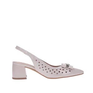 SLINGBACK MELLUSO A PUNTA TRAFORATA VERNICE MILK