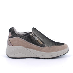 SLIP ON DONNA CON ZEPPA IGI&CO BEIGE E NERO