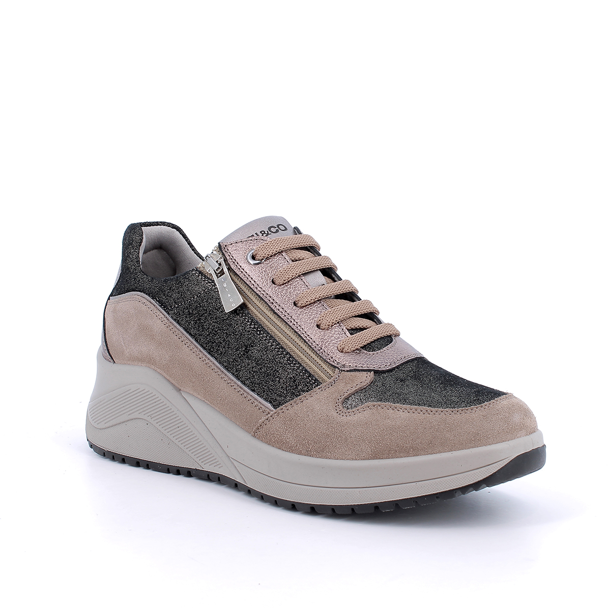 SNEAKERS CON ZEPPA IGI&CO BEIGE/NERO CON ZIP