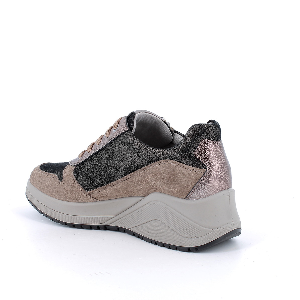 SNEAKERS CON ZEPPA IGI&CO BEIGE/NERO CON ZIP - immagine 2