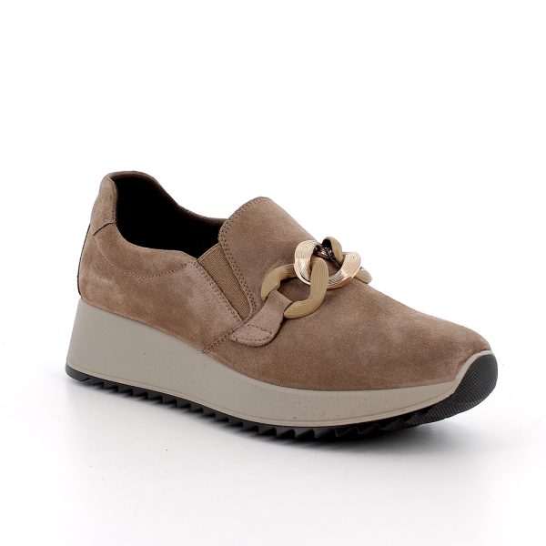 SLIP ON DONNA ENVAL SOFT CAMOSCIO BEIGE CON ACCESSORIO