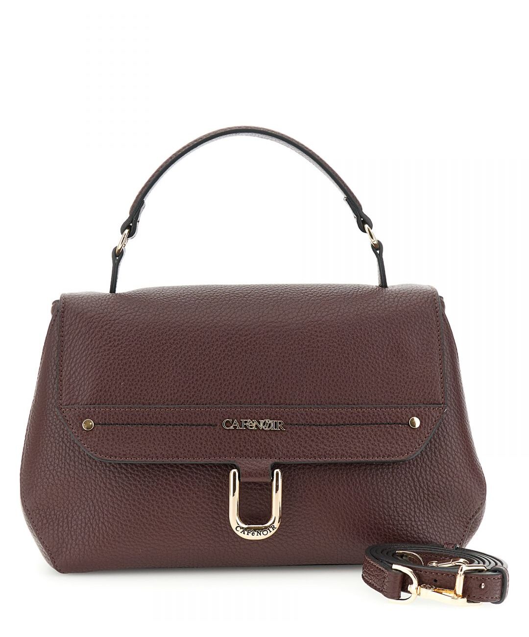 BORSA A MANO CAFè NOIR CON PATTINA BORDEAUX