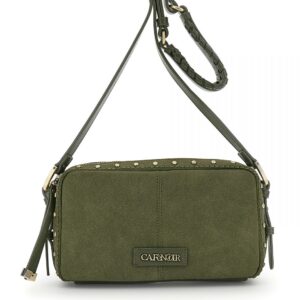 CAMERA BAG IN SUEDE VERDE MILITARE CAFè NIOR